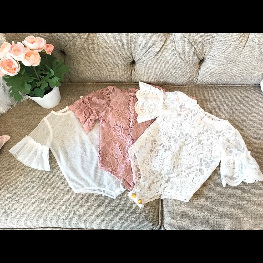 Lace onesie bodysuit layer top